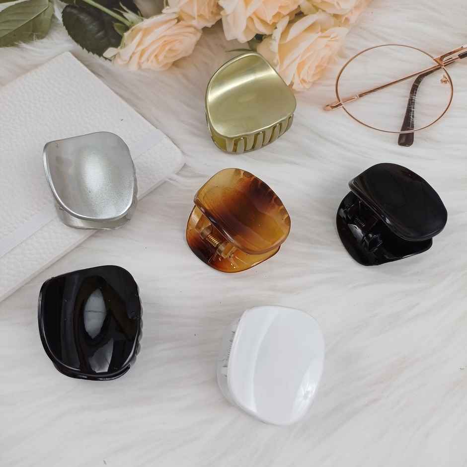 The Opal Factory Oval Claw Clips for Girls and Women | Set of 6 | Small | Glossy