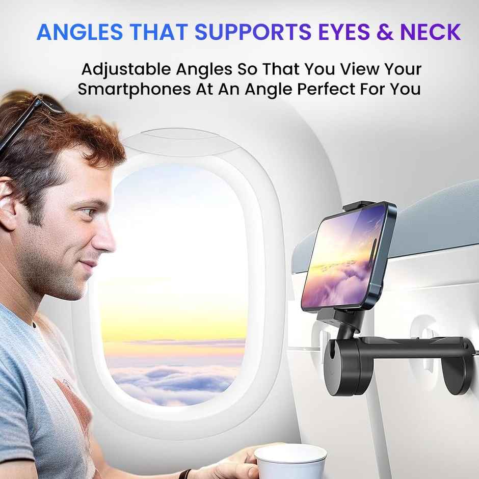 Portronics Mobot Clip 360� Deg Mobile Phone Holder with Adjustable Viewing Angles(Black)