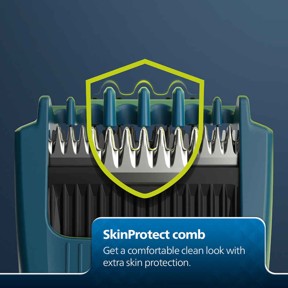 Philips SkinProtect Beard Trimmer | BT1234/18 | Self-Sharpened Steel Blades | DuraPower Tech