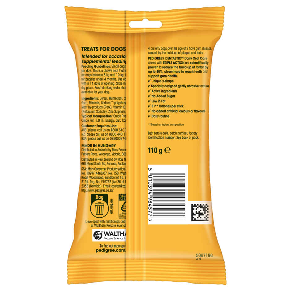 Pedigree Dentastix Adult Small Breed (5-10 Kg) Oral Care Dog Treat Combo