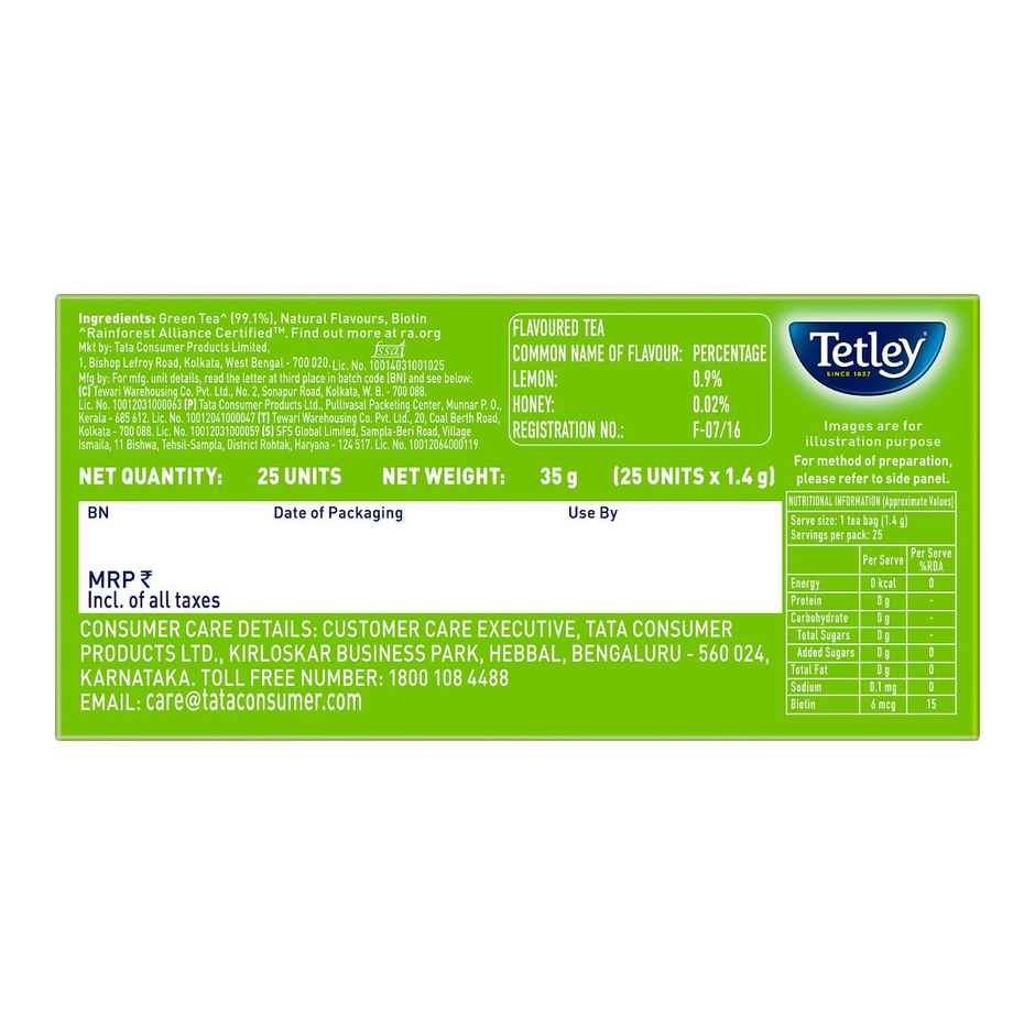 Tetley Beauty Care - Lemon | Honey Green Tea