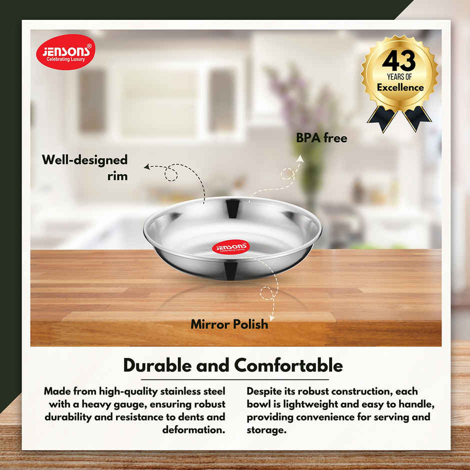 Jensons Stainless Steel Halwa Plate 5.5 Inch