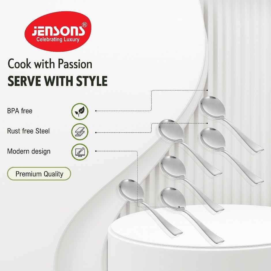Jensons Flow Dessert Soup Spoon Set of 6