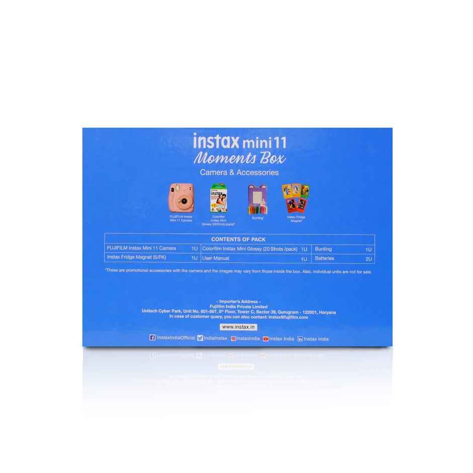 Fujifilm Instax Mini 11 Instant Camera (Blush Pink) Moments Box With 20 Shots
