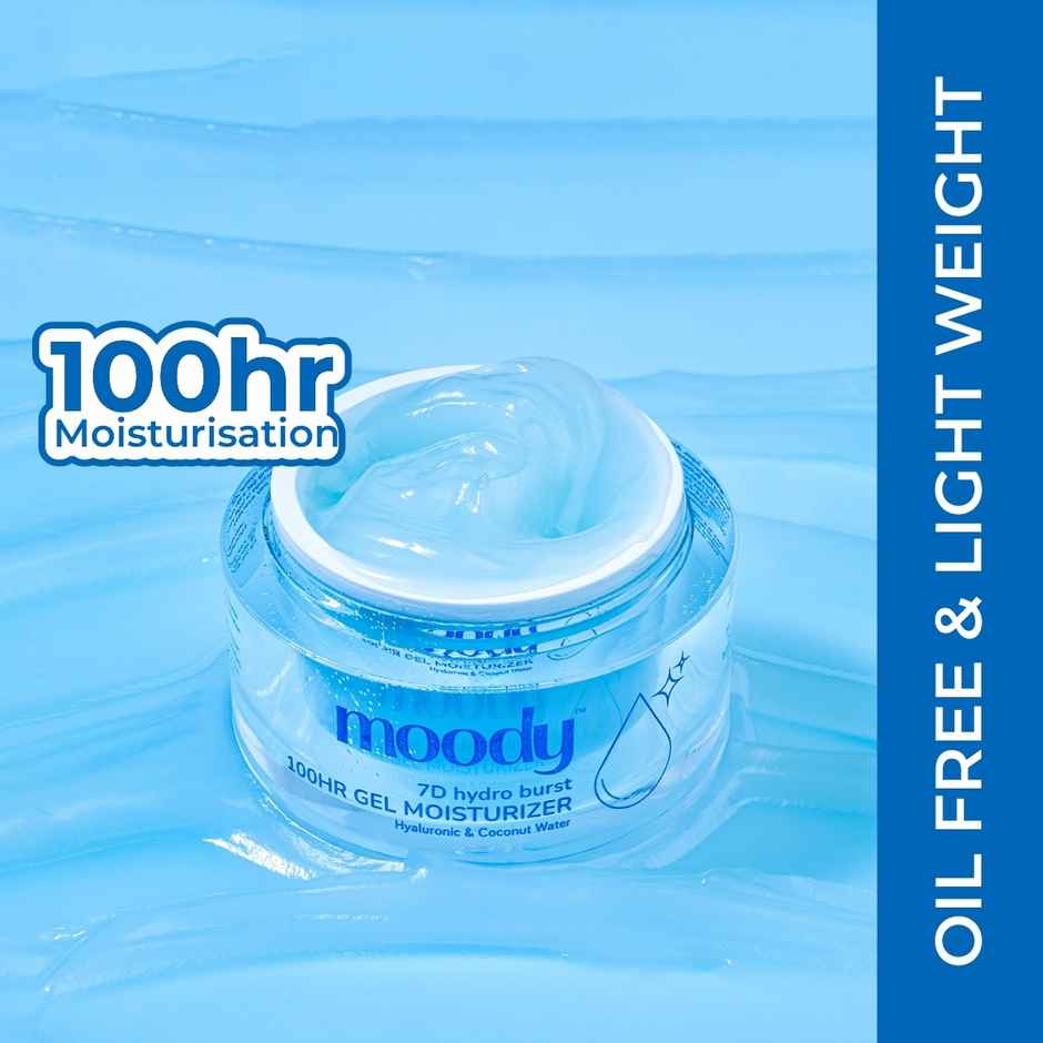 Moody 7D Hydro Burst 100Hr Gel Moisturizer With Hyaluronic & Coconut Water (50 Gm)