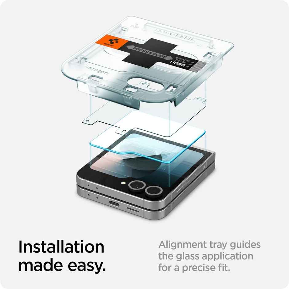 Spigen Ez Fit Tempered Glass Screen Protector Guard For Samsung Galaxy Z Flip 6 Smartphone (2 Pack)
