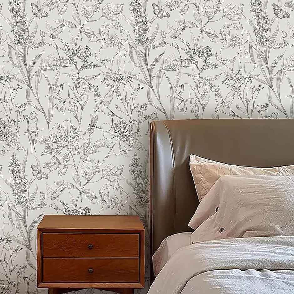 Wollzo Decorative White Butterfly Wallpaper