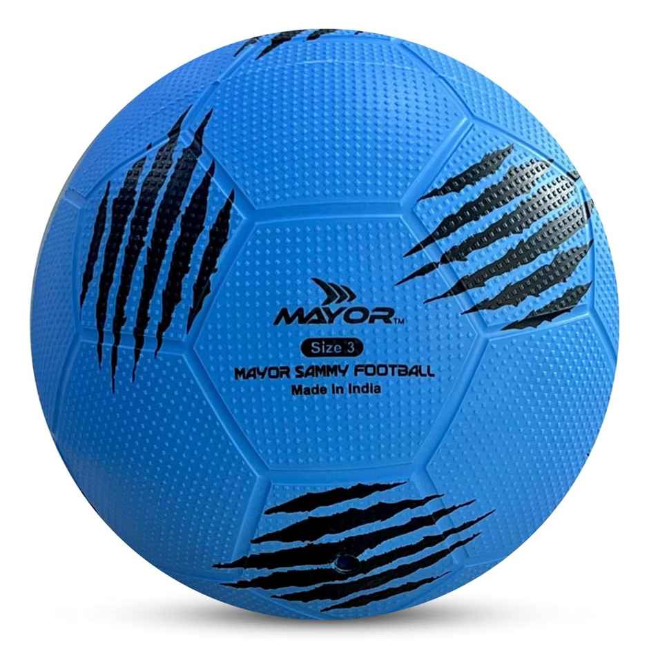 Mayor Sammy Soft Rubber Kids Football For Age Group Below 9 Years - Size- 3 (Pack Of 1, Blue)