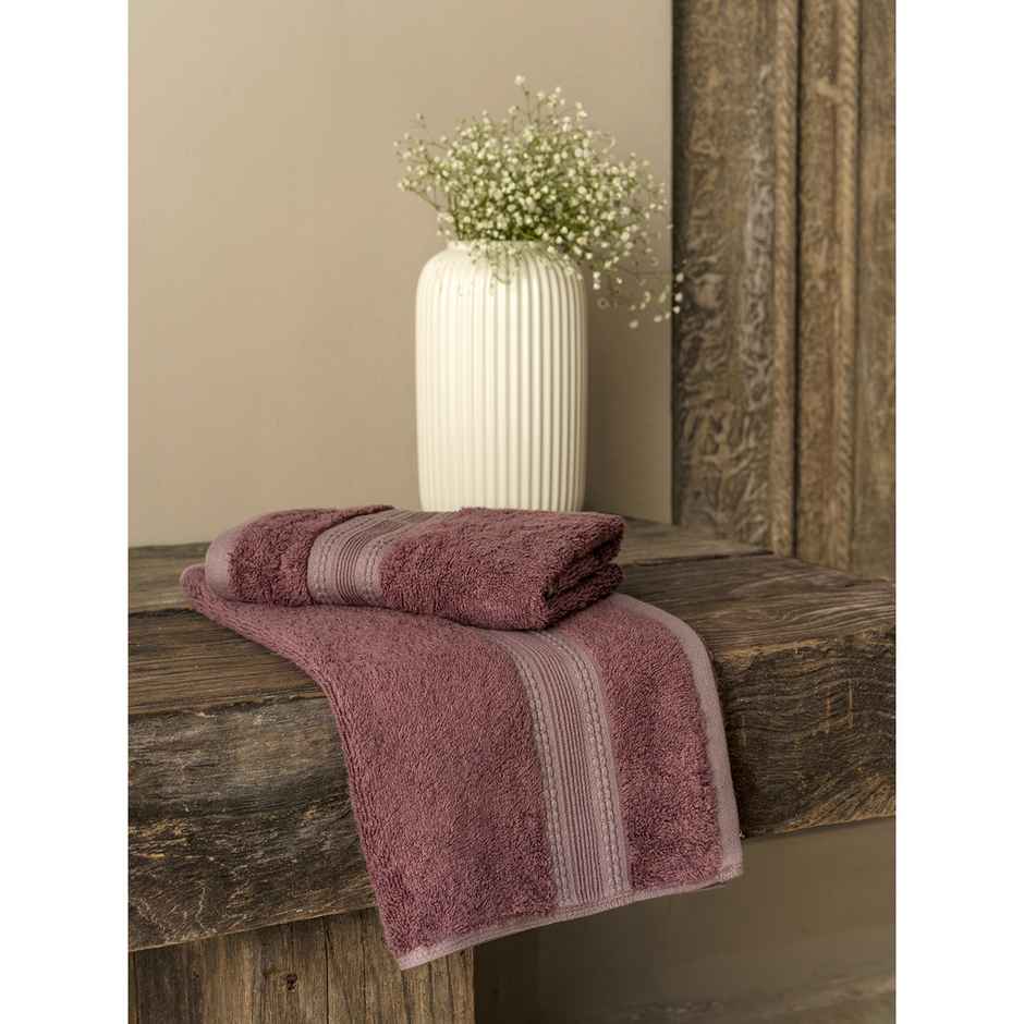 DDECOR Ecofriendly 70% Bamboo 30% Cotton Super Soft 650 GSM Solid Sustainable Hand Towel - Magenta