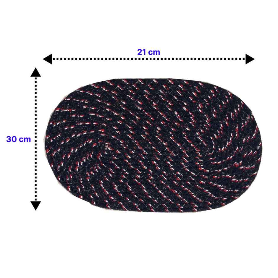 Elegant Weavers Oval Floor Mat | 30 x 21 cm | Colour May Vary