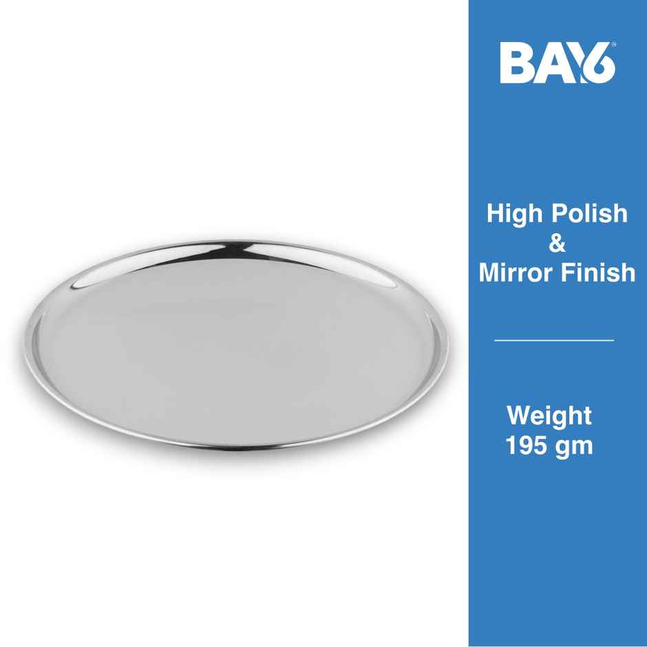 BAY6 Traditional Stainless Steel Thali– 9 Inch - (4pc)