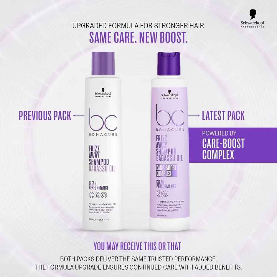 Schwarzkopf Professional Bonacure Frizz Away Shampoo With Babassu Oil,With Vegan Keratin