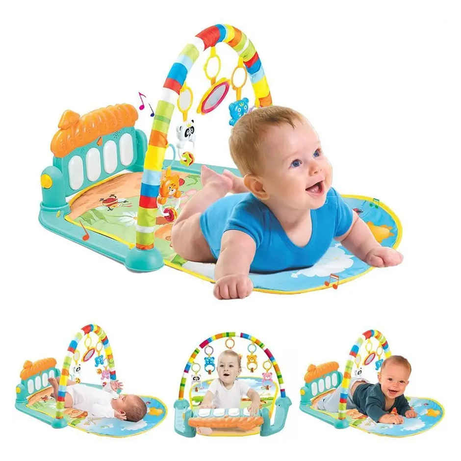 Wembley Baby Play Gym& Mat-Fitness Rack With Hanging Toys Rattles Lights&Musical Keyboard Piano Mat