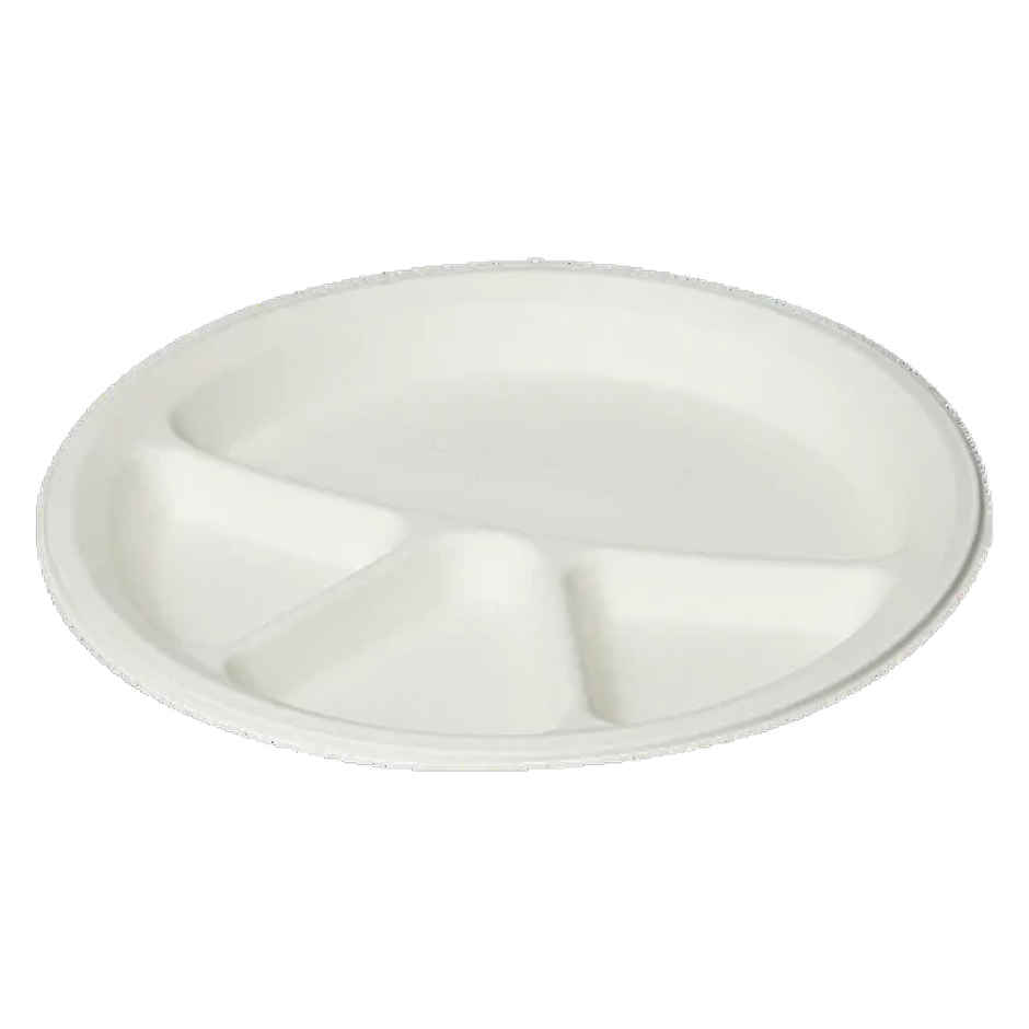 Round Plate | 4 Compartment | 12 inch | Naturepac
