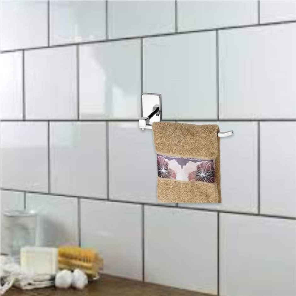 GLOXY Square Shape Stainless Steel Napkin Ring/Towel Holder for Kitchen & Wash Basin Area