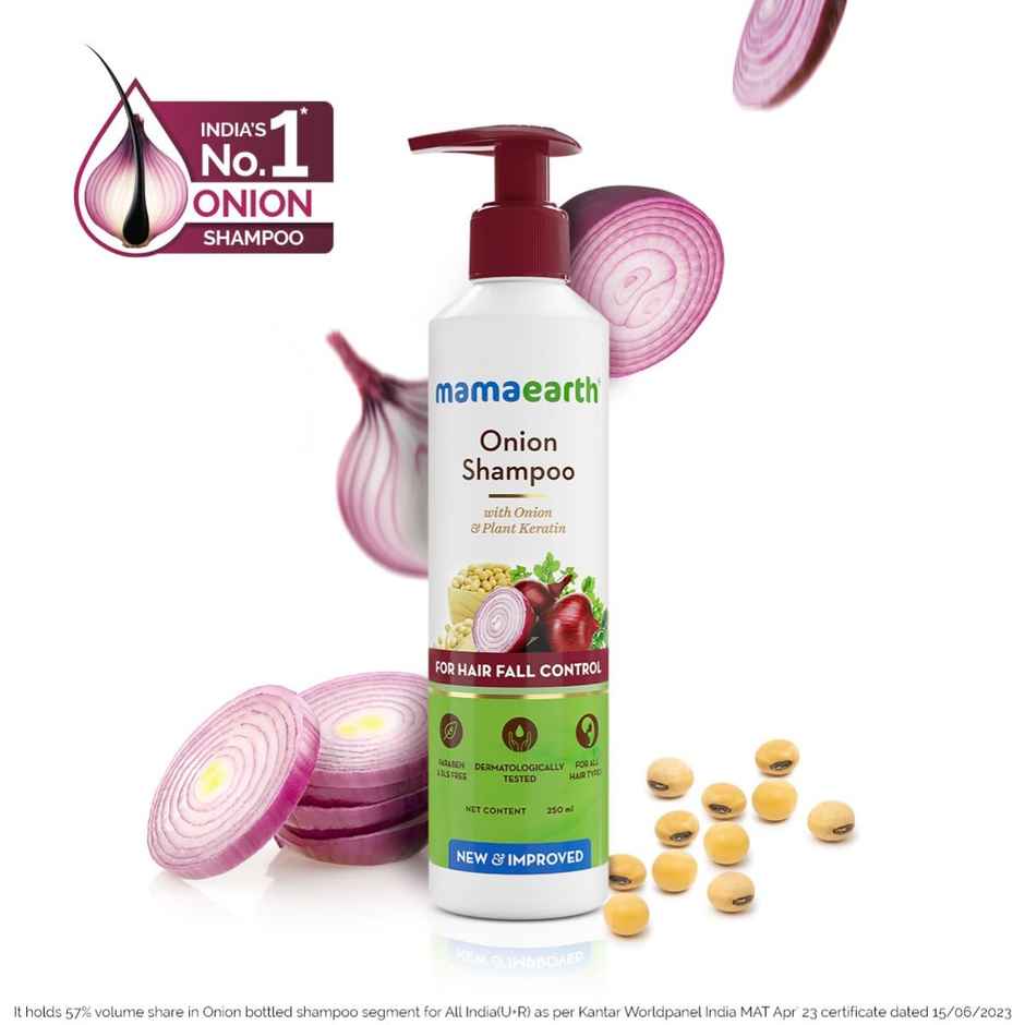 Mamaearth Onion Shampoo for Anti Hair Fall & Hair Growth with Onion Oil & Plant Keratin