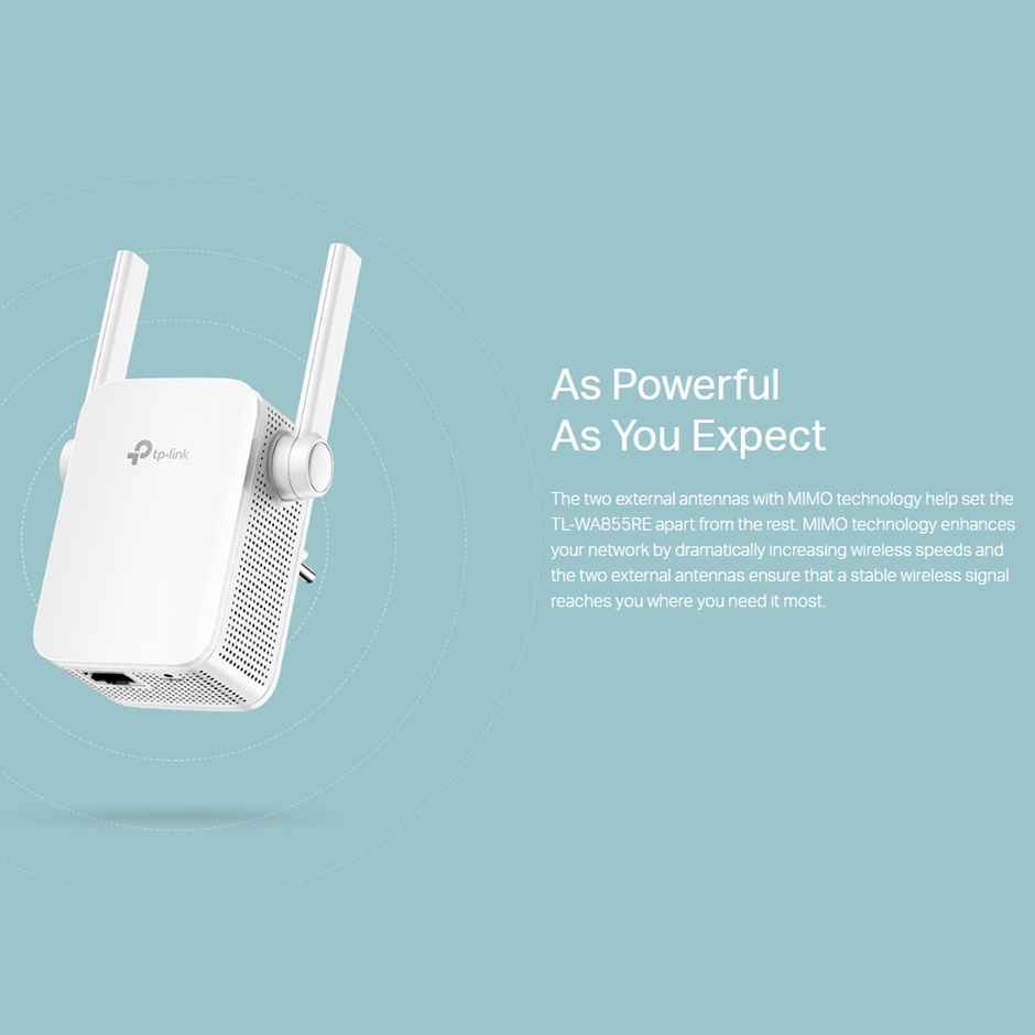 TP-Link TL-WA855RE 300Mbps Single Band Wi-Fi Range Extender, Plug and Play, Access Point Mode