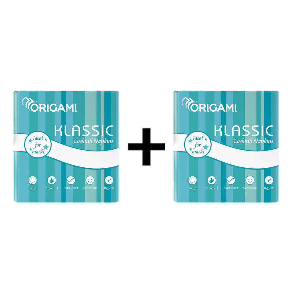 Origami Klassic Cocktail Napkin Tissue Paper - Pack of 1 - 100 Sheets - 23x23 cm Combo