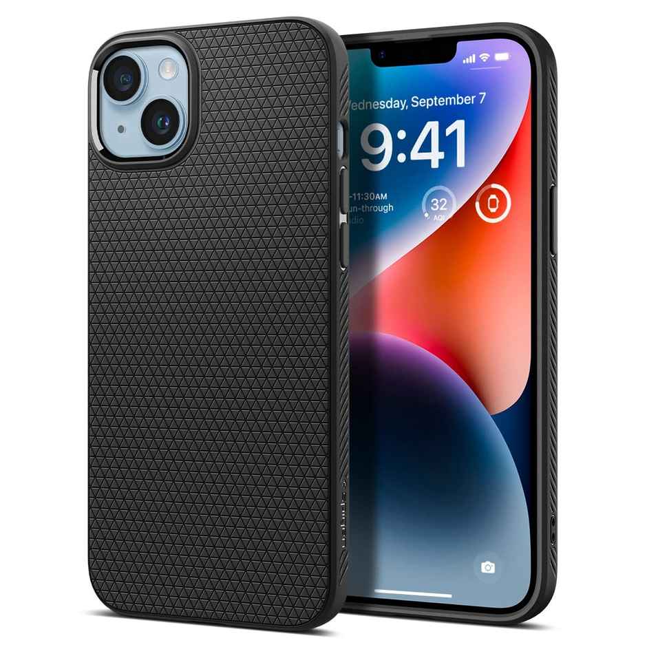 Spigen Liquid Air Back Cover Case Compatible with iPhone 14 (TPU | Matte Black)