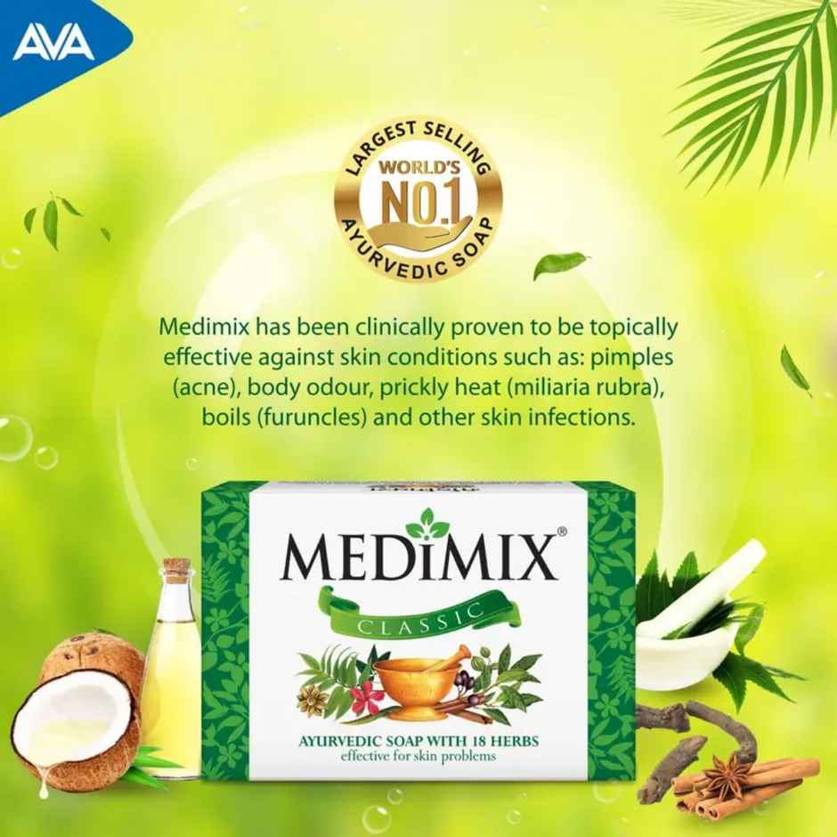 Medimix Classic Ayurvedic Traditionally Made Soap with 18 Herbs