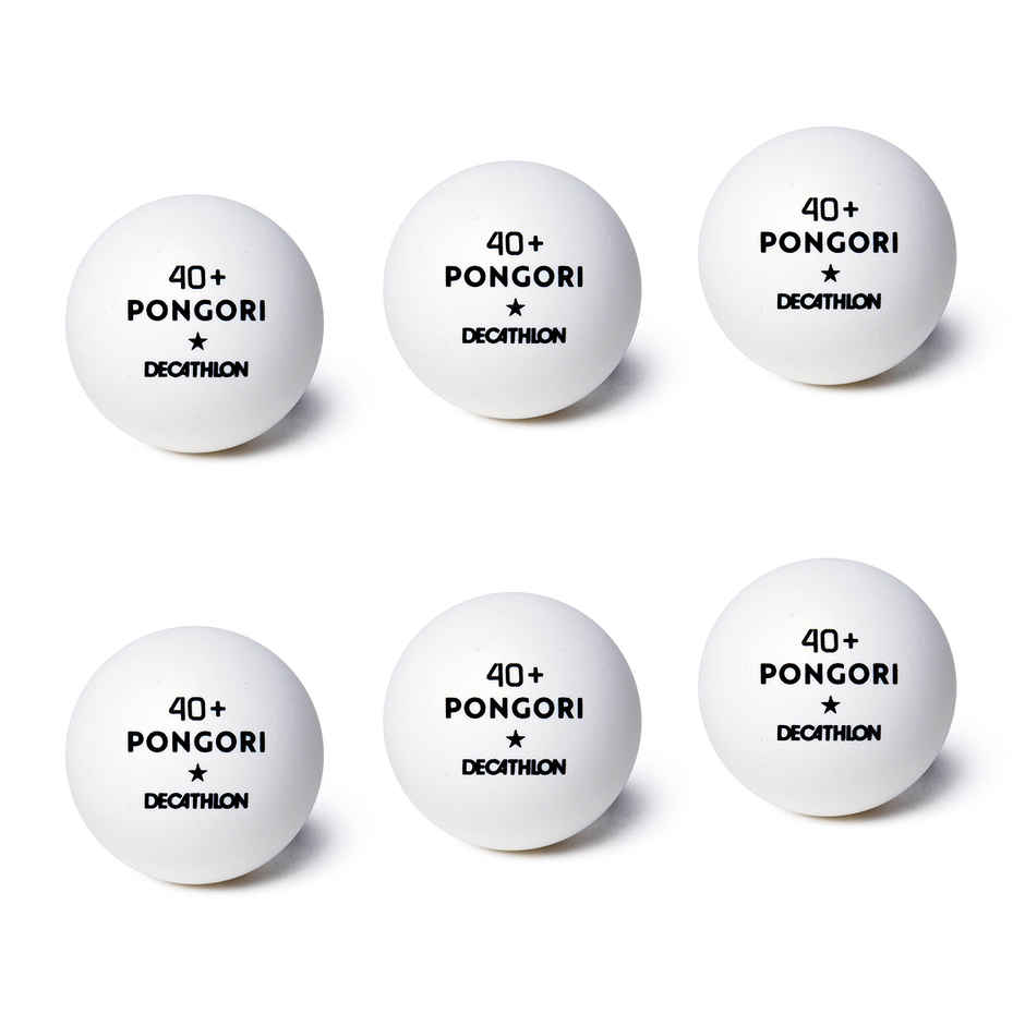 Decathlon, Pongori, Table Tennis Balls 1 star 40, Pack of 6