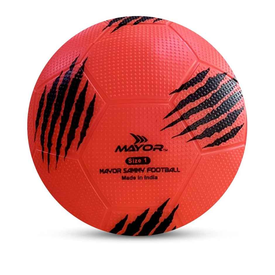 Mayor Sammy Soft Rubber Kids Football For Age Group Below 4 Years - Size- 1 (Pack Of 1, Red)