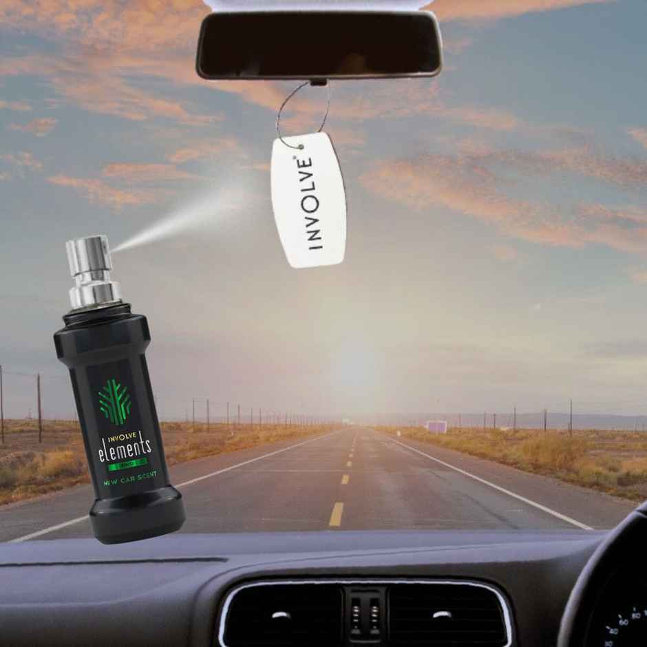 Involve Your Senses Elements Pro-New Car Scent Strong Leather Car Scent Spray With Hanging Card