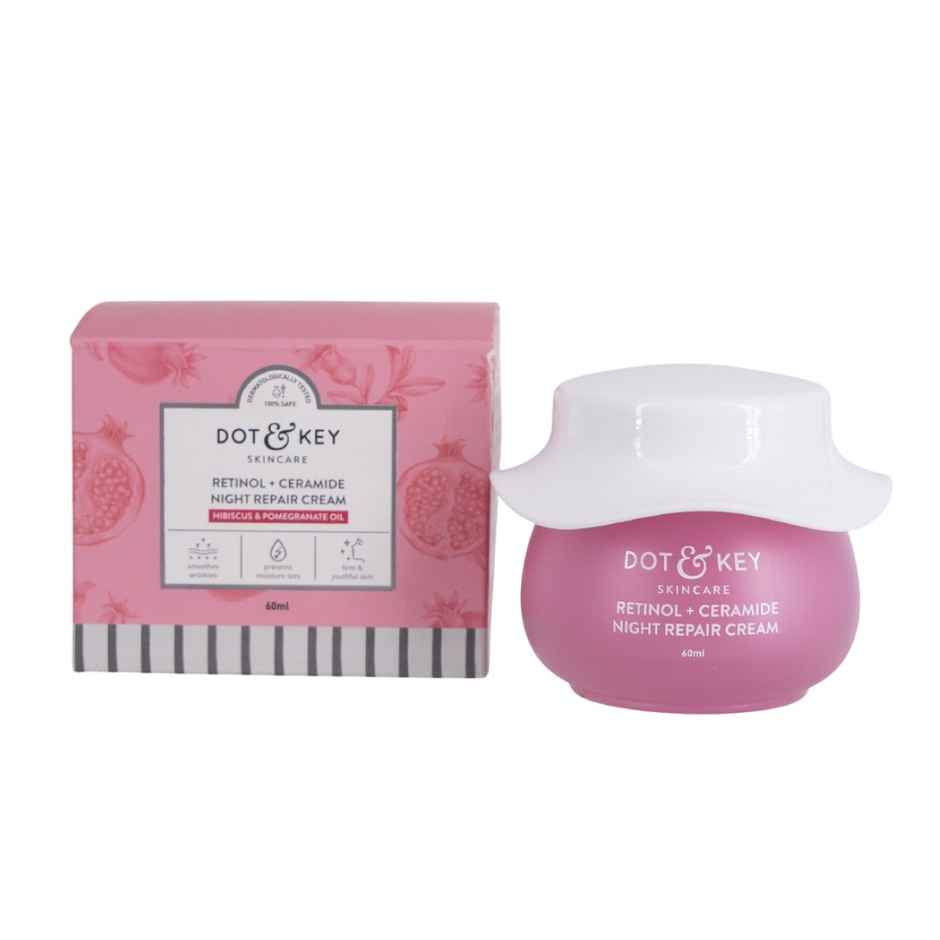 Dot & Key Retinol Night Cream With Ceramides Hyaluronic & Hibiscus Smoothes Wrinkles Fine Line
