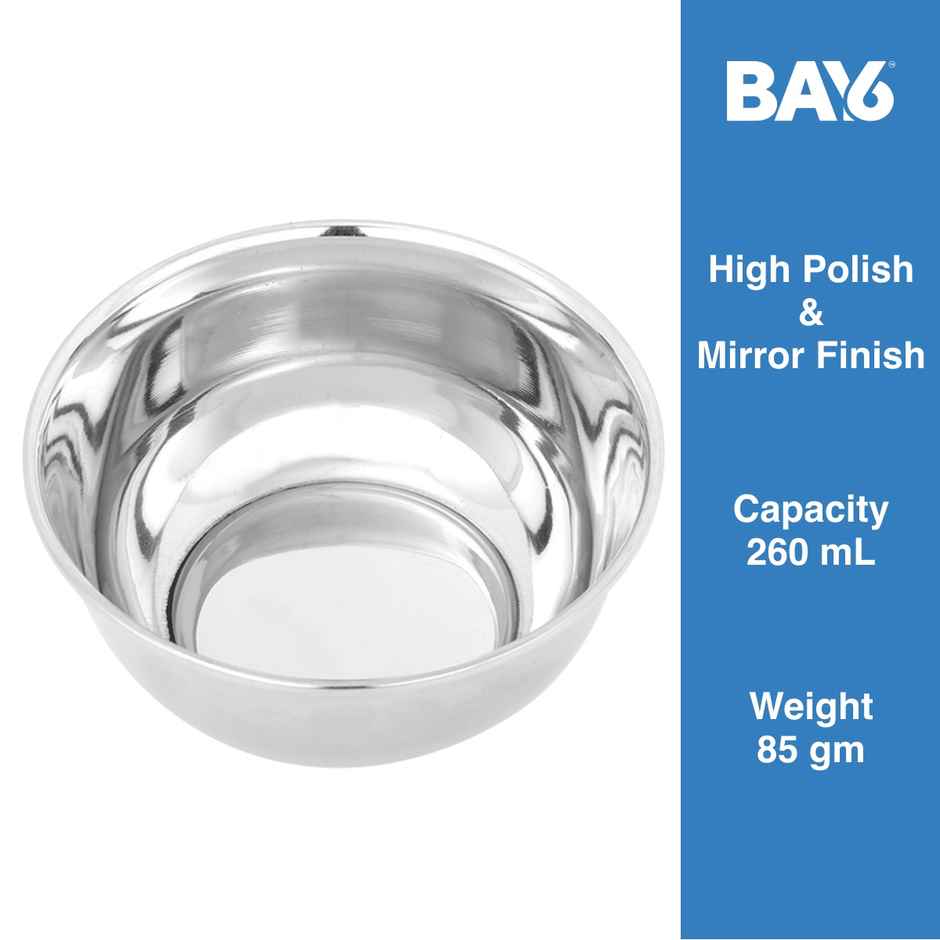 BAY6 Steel Veg /Curry Bowl 6 Inch - (4pc)