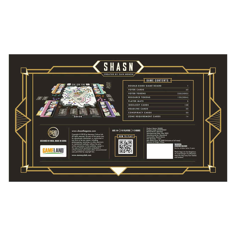 Shasn | The Political Strategy Board Game | 3 -5 Players | 14+ years