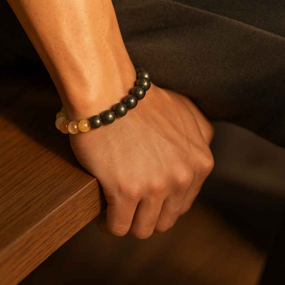Astroyogi Dhan Varsha Bracelet (Citrine + Pyrite)