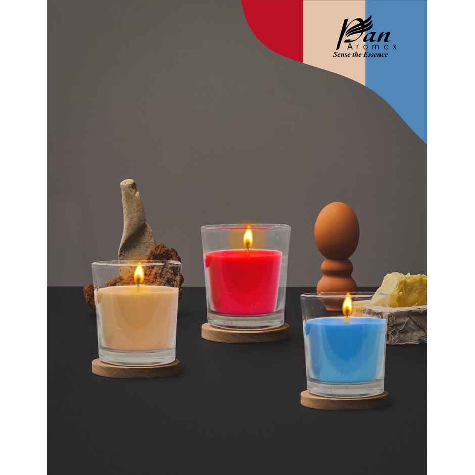 Shot Glass Candles | Pack of 3 | Apple, Vanilla & Linen | Pan Aromas