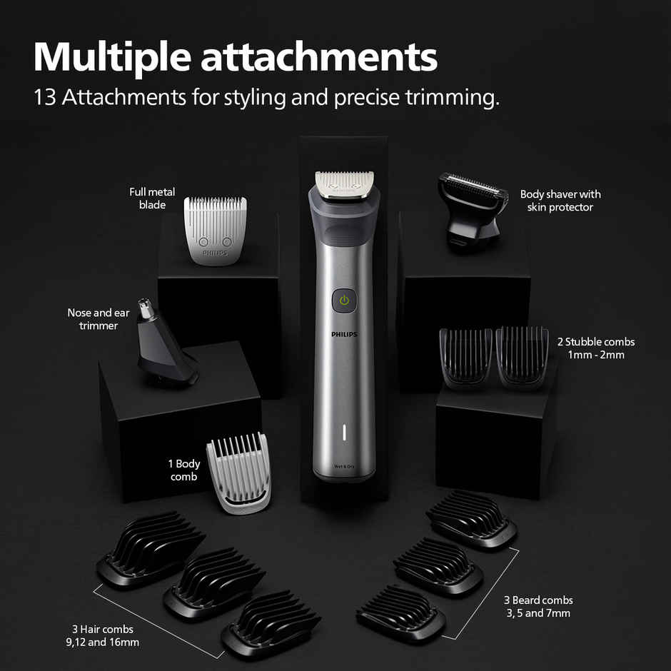 Philips India's No.1 Men's Trimmer | 13-in-1 Essential Body Kit -Face, Body & Private Parts | MG5930/65