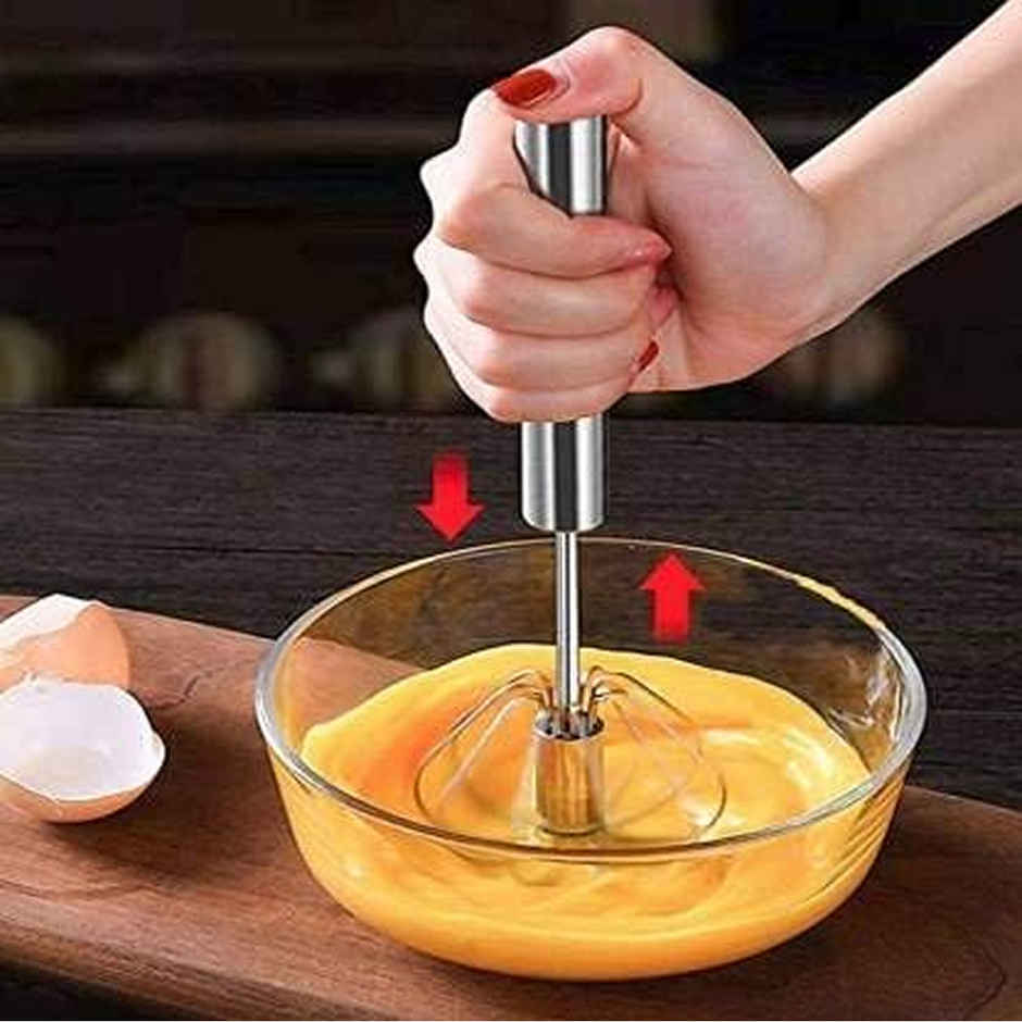Petals Steel Manual Self Press Semi Auto Whisk-Rawai-Madhani-Hand Mixer-Blender Tool