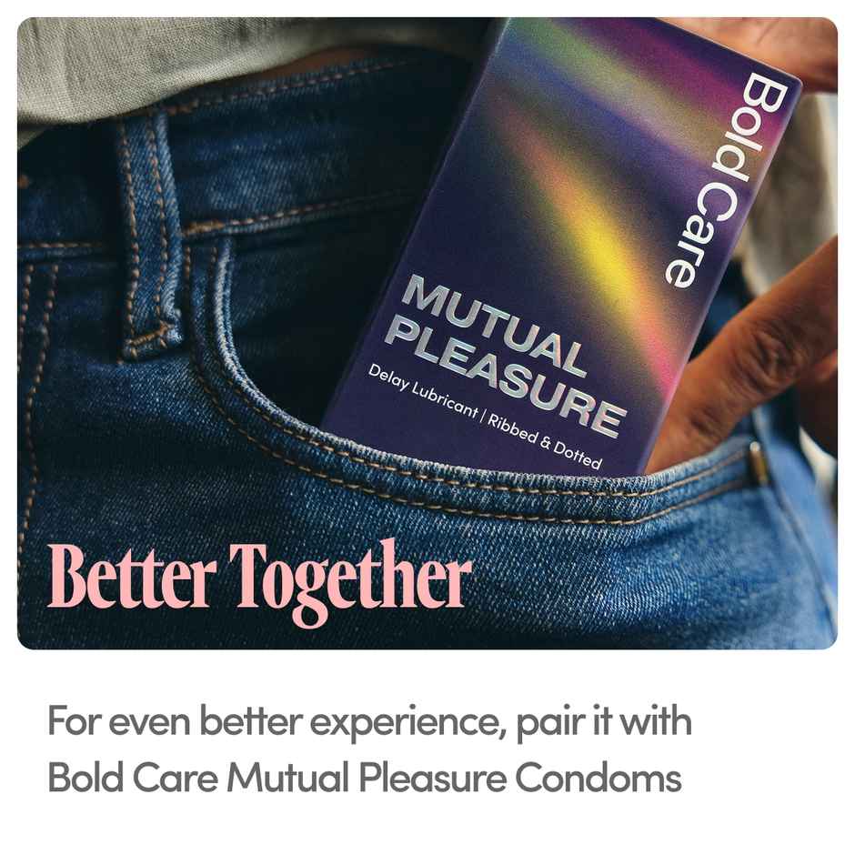 Bold Care Vibe - Strawberry Flavoured Water-Based Intimate Lube (100ml) & Bold Care 404 Mutual Pleasure Condoms For Men (Pack Of 10) (10pc) Combo