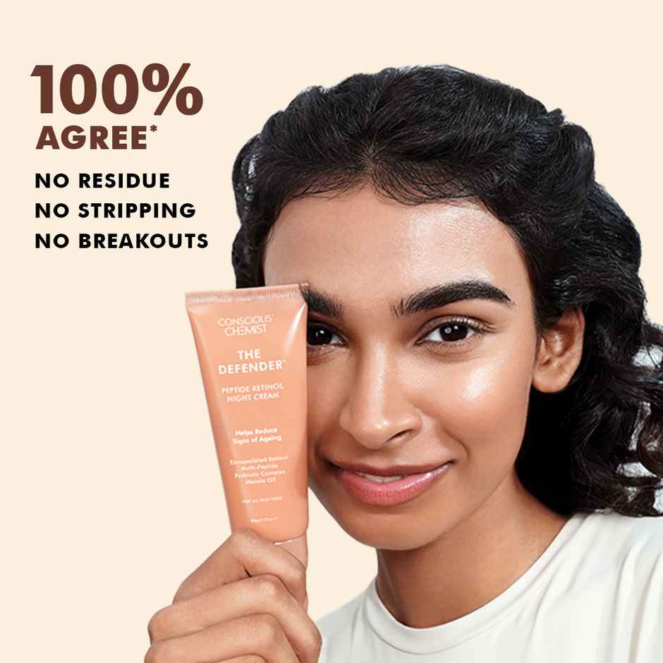 Conscious Chemist Multi Peptide Retinol Anti Aging Lightweight Night Cream Reduces Wrinkles