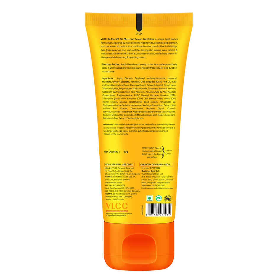 VLCC De-Tan SPF 50 PA+++ Sun Screen Gel Creme