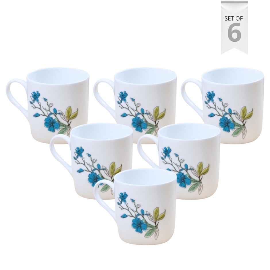 Clay Craft Fine Ceramic Asian 093 Tea/Coffee Cup Set Of 6 - 185 ml each
