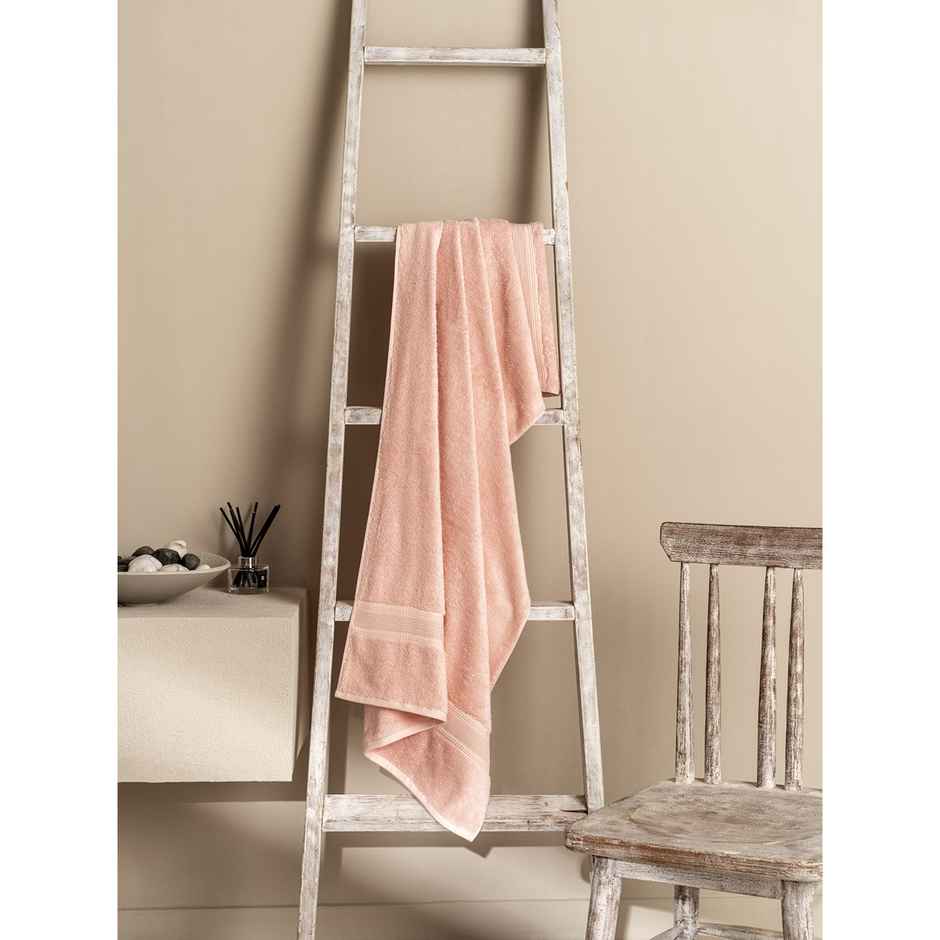 DDECOR Ecofriendly 70% Bamboo 30% Cotton Super Soft 650 GSM Solid Sustainable Bath Towel - Pink
