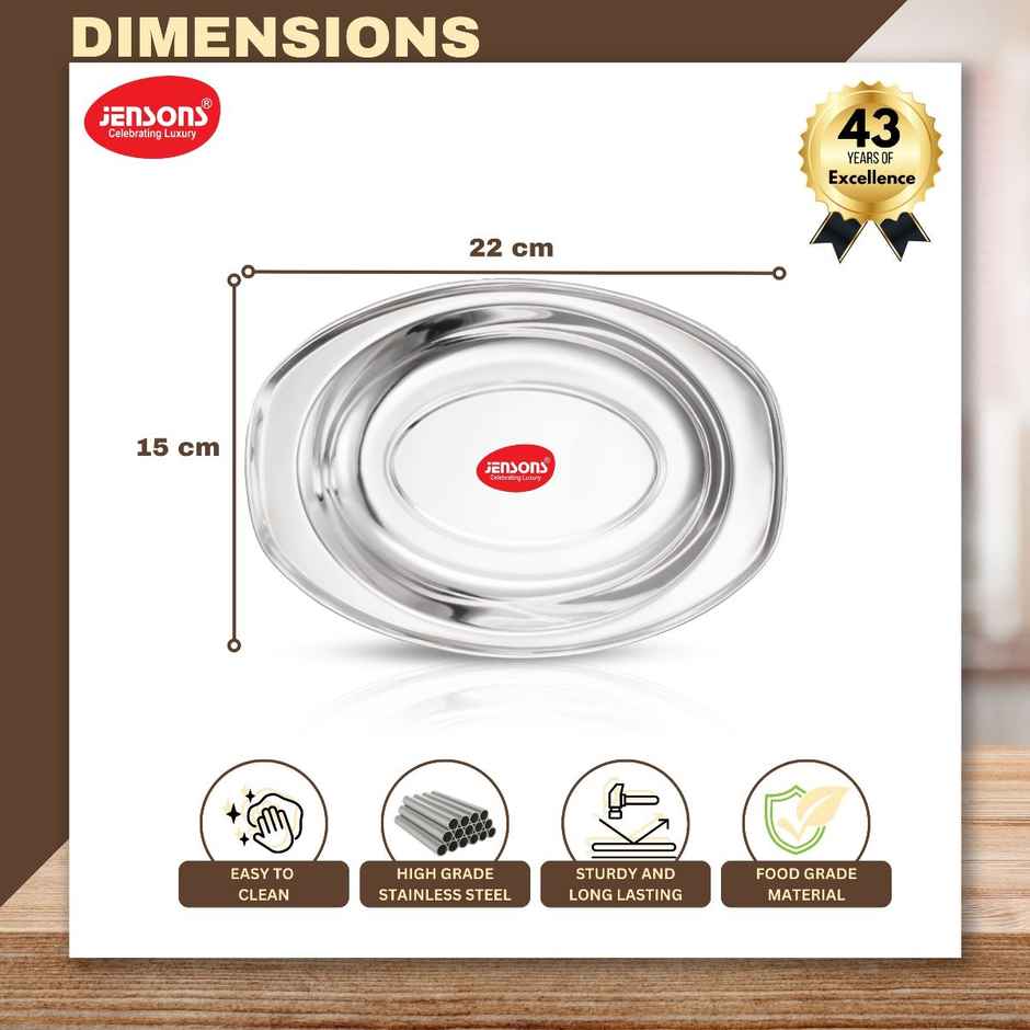Jenosn Stainless Steel Oval Tray 19 Cm