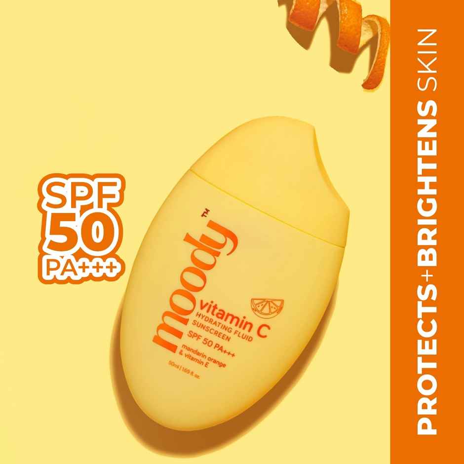 Moody Vitamin C Hydrating Fluid Sunscreen SPF 50 Pa +++ Mandarin Orange & Vitamin E (50 Ml)