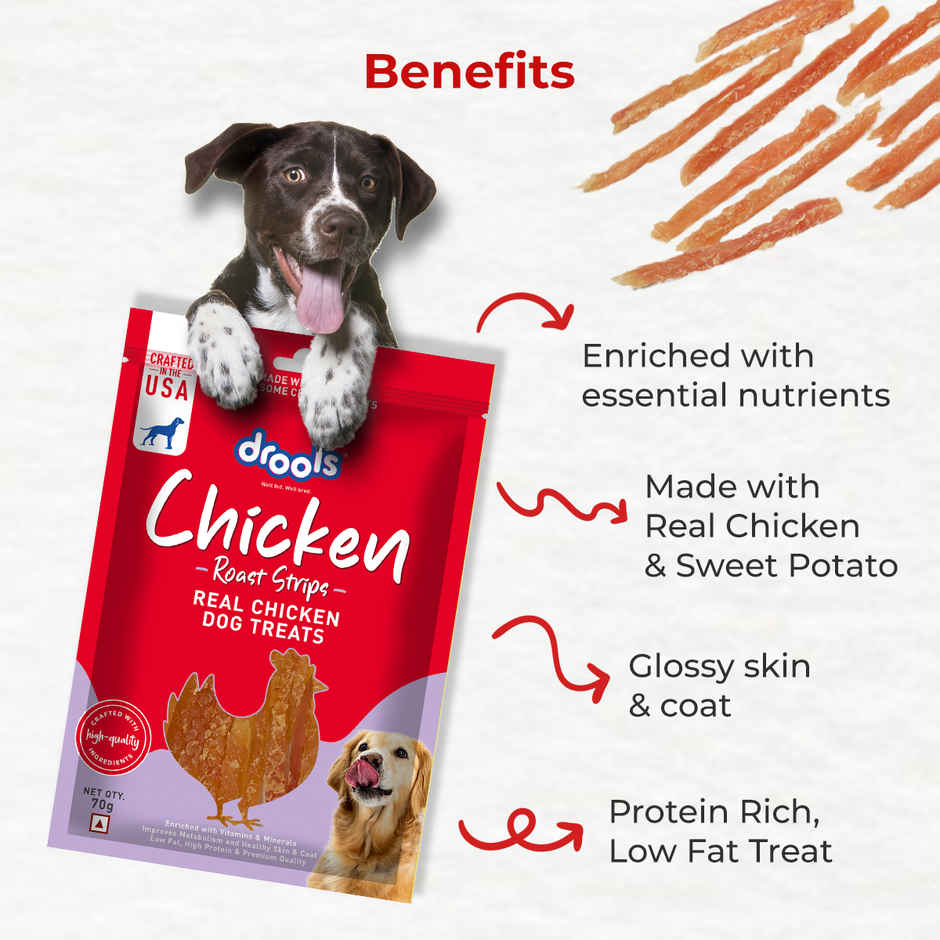 Drools Chicken Roaststrips Dog Treats | Best For Training & Bonding | For Puppy & Adult