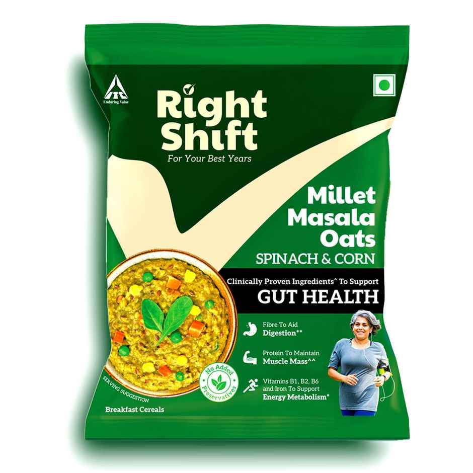 Right Shift Masala Oats, Spinach & Millets | High Protein & Fibre, No preservative