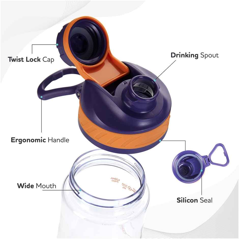 Kolorr Zest+ 750 ml Bottle | Blue & Orange | Ideal for Travel & Everyday Hydration