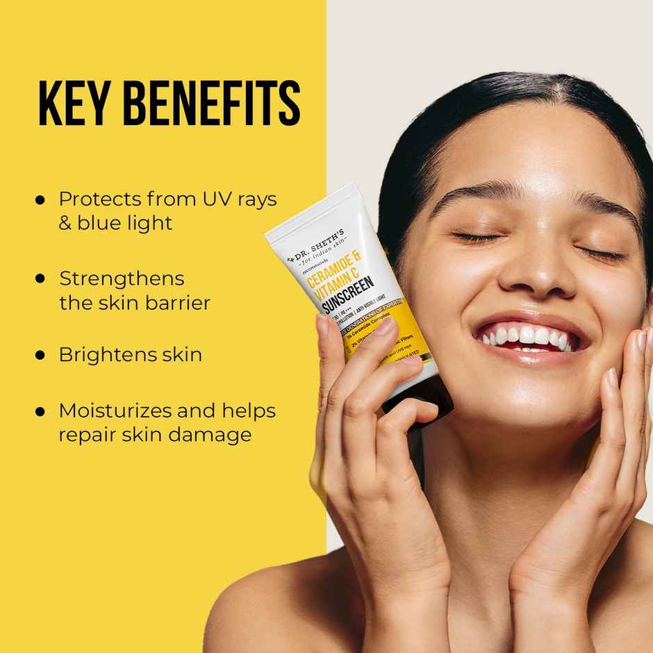 Dr. Sheth'S Kesar & Kojic Acid Oil Free Sunscreen Spf 50+ Pa++++Reduces Pigmentation, For Oily Skin