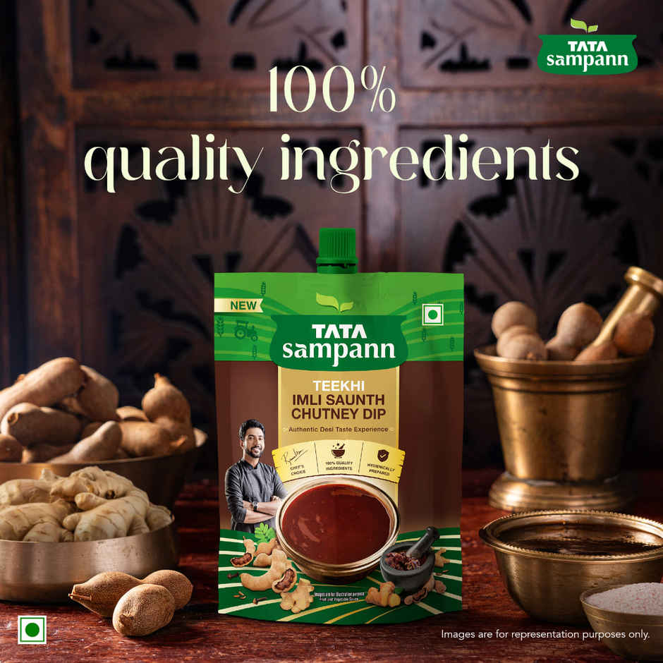 Tata Sampann Teekhi Imli Saunth Chutney Dip | Made with Tamarind & Dry Ginger | Tangy & Spicy Flavor