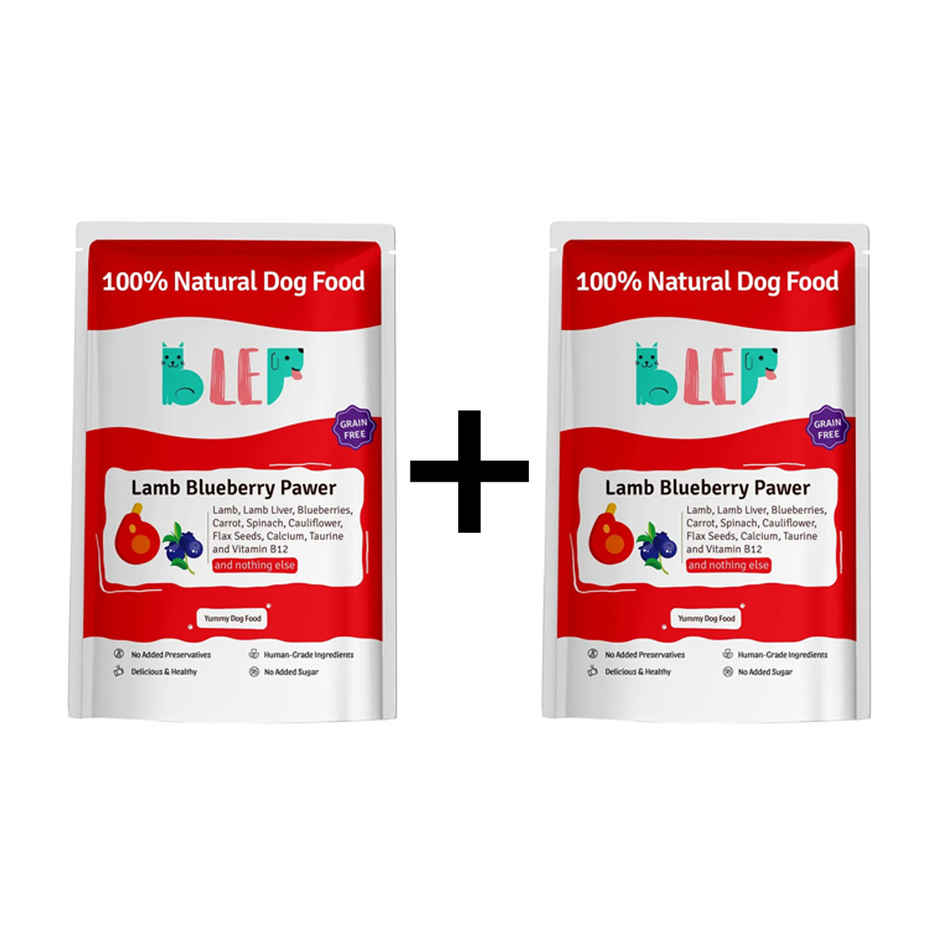 BLEP 100% Natural Dog Food | Lamb Blueberry Trial Pack | 5 Packs | Zero Preservatives Combo