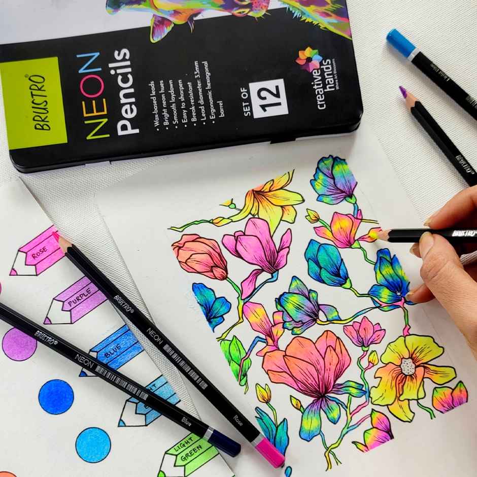 Brustro Neon Pencils Set Of 12