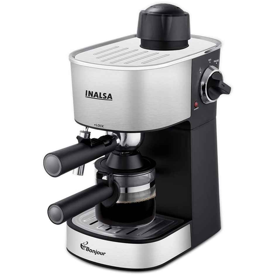 INALSA Espresso/Cappuccino 4Cup Coffee Maker 800W- Bonjour (3in1- Espresso,Cappuccino & Latte)