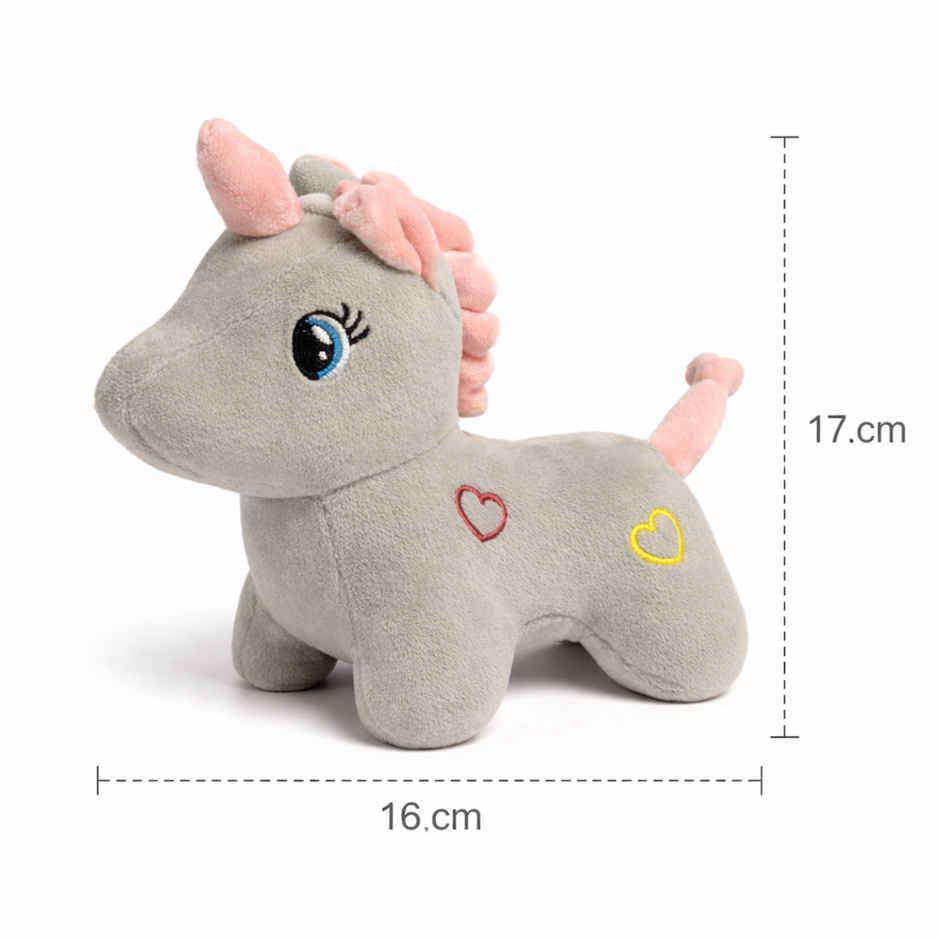 ZooWee Grey and Pink Small Unicorn Plush 17 cm